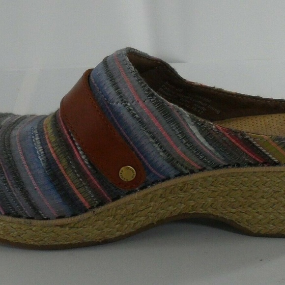 Dansko Woven Striped Jute Mules Strap Nursing Shoe - Picture 4 of 8